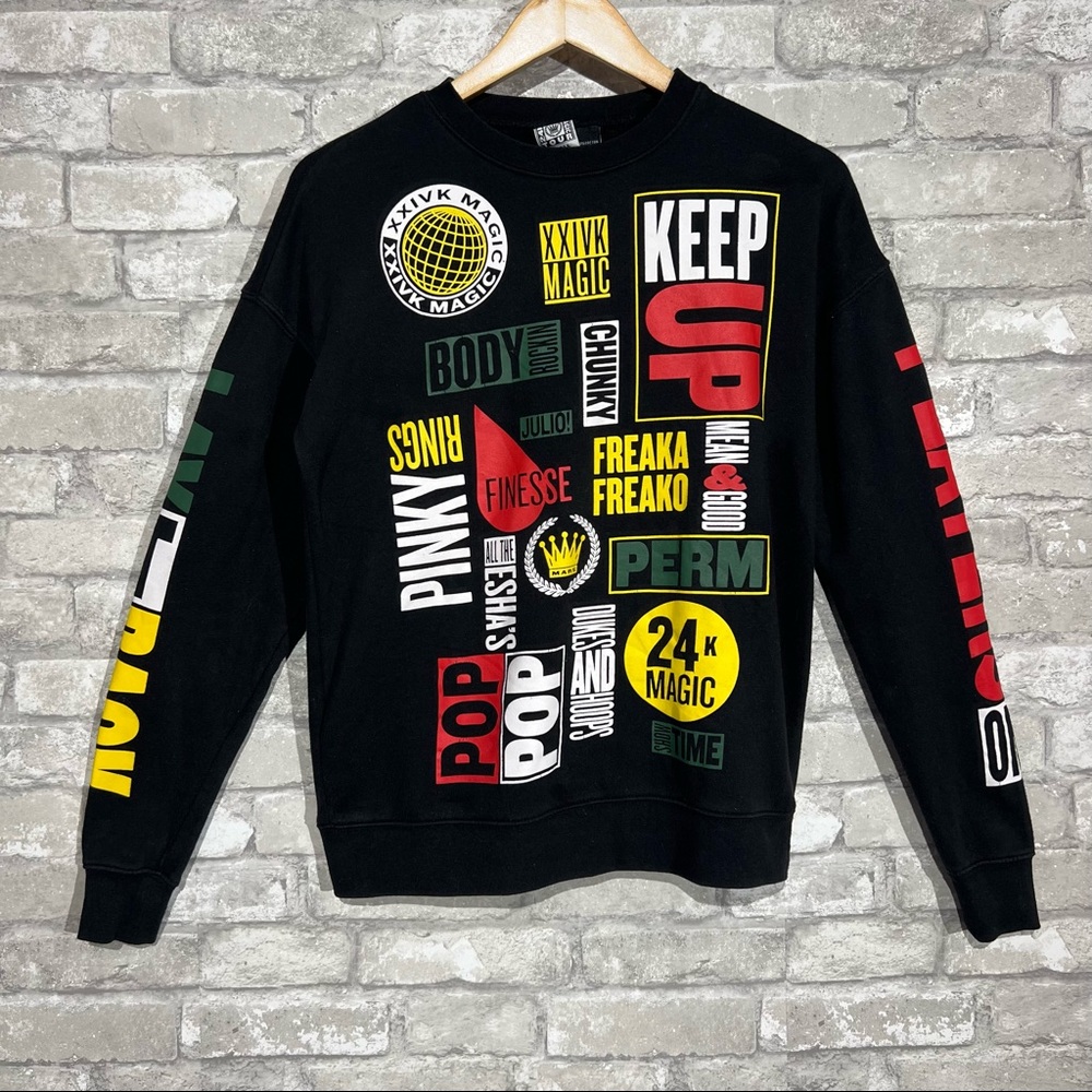 Bruno Mars Adult Small 24K Magic World Tour All Over Print Sweatshirt Official